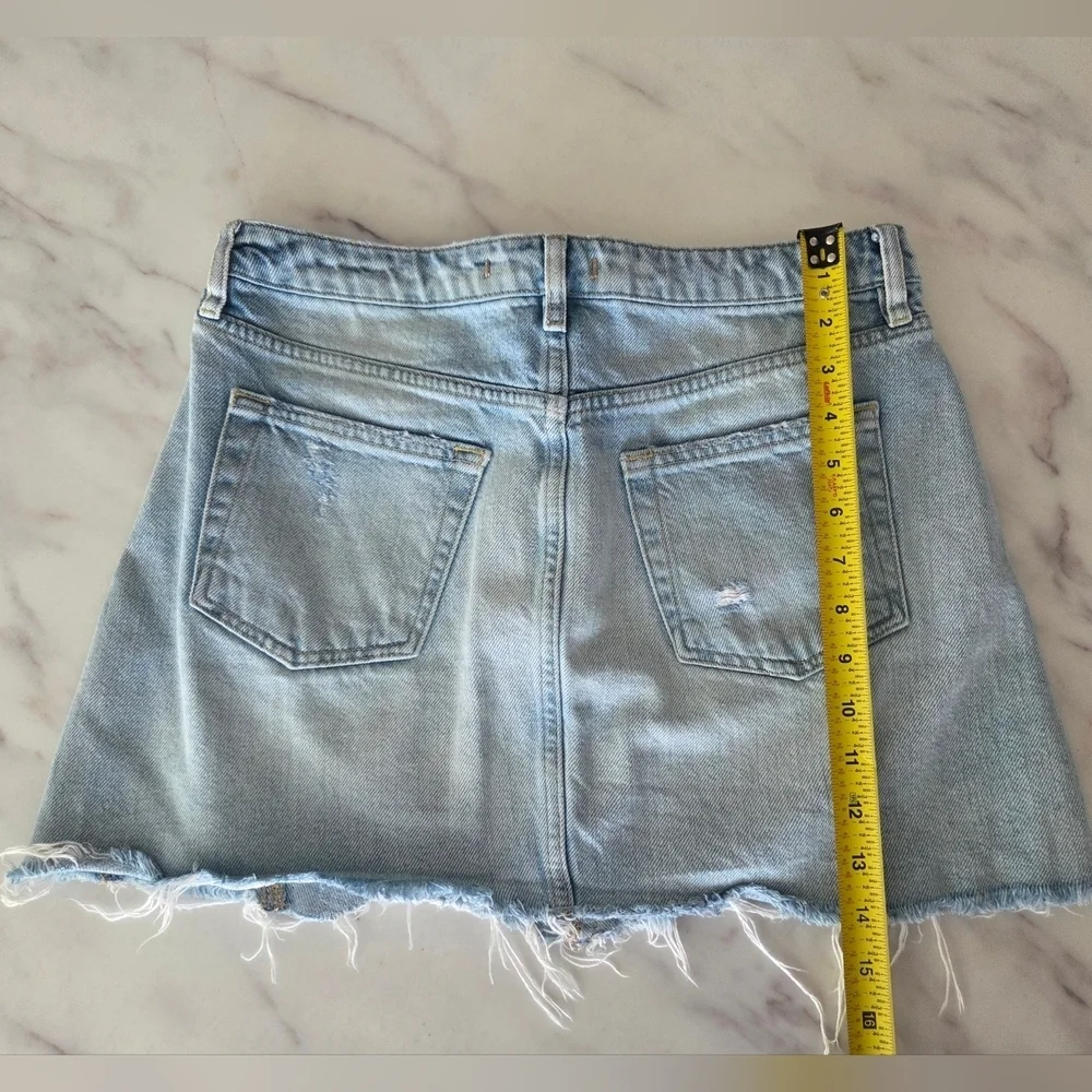 Free People We The Free Denim A Line Mini Jean Skirt Cut Off Distressed